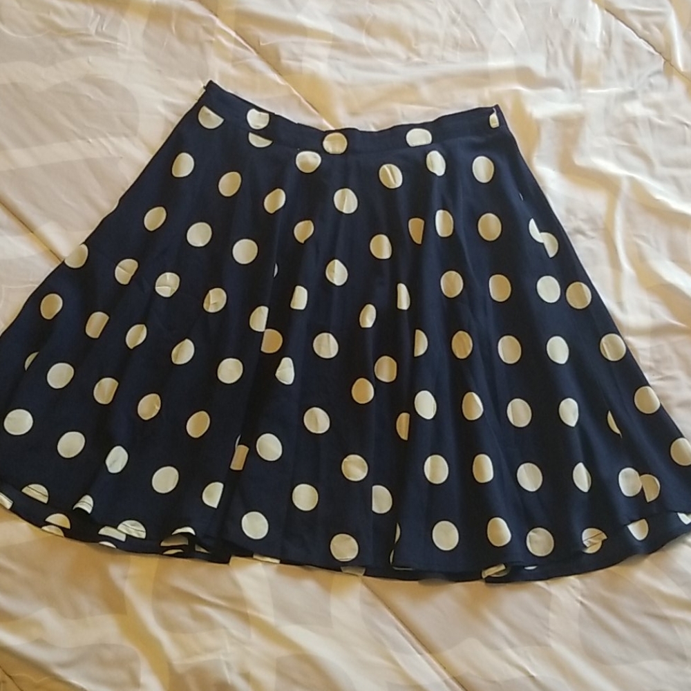 Pixley -size L - Navy with white polka dots skirt